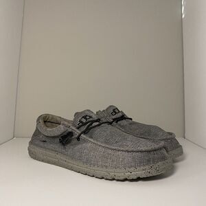Hey Dude Men's Wally Stretch Canvas Casual Shoe/Loafer, Gray, Size 10